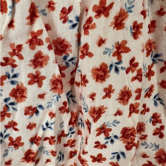 Old Navy Blouse Size 4X Floral Boho Babydoll Tie Back Short Flutter Sleeves Top - Picture 9 of 12